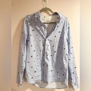 PS Paul Smith Small Designs Blue Button Down